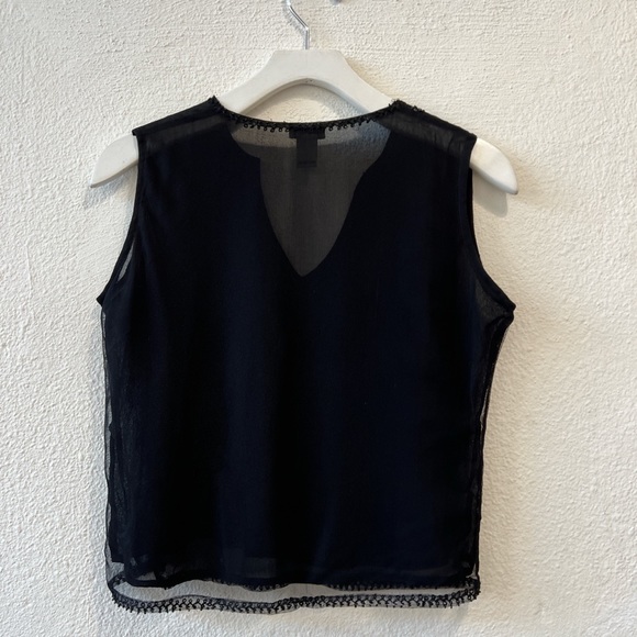 Anthropologie Sheer Beaded Mesh Top By Odille - Picture 5 of 6